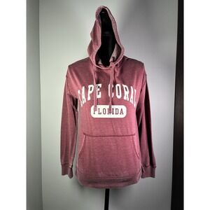 US Apparel Unisex Small Cape Coral Florida Hoodie Sweatshirt Distressed Red